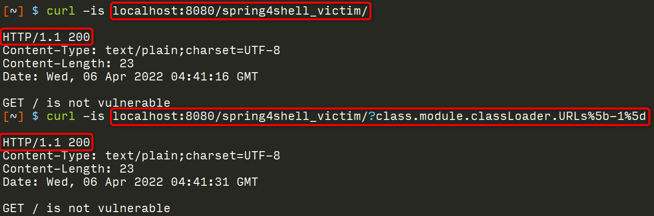 Spring4Shell Manual Verification Not Vulnerable
